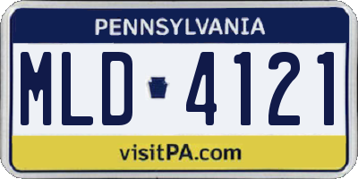 PA license plate MLD4121