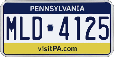 PA license plate MLD4125