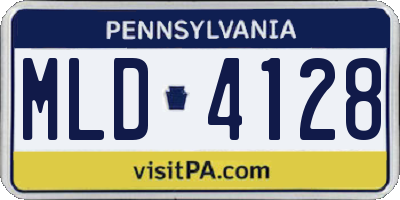 PA license plate MLD4128