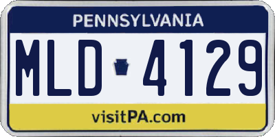 PA license plate MLD4129