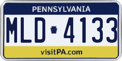 PA license plate MLD4133