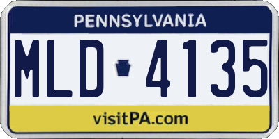PA license plate MLD4135