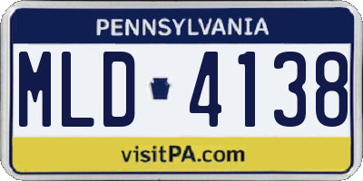PA license plate MLD4138