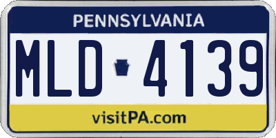 PA license plate MLD4139