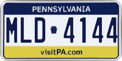 PA license plate MLD4144