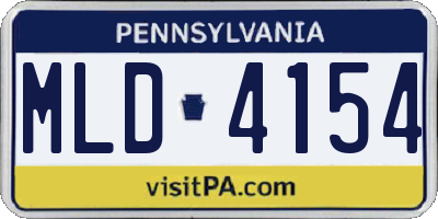 PA license plate MLD4154