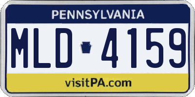 PA license plate MLD4159