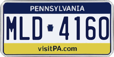 PA license plate MLD4160