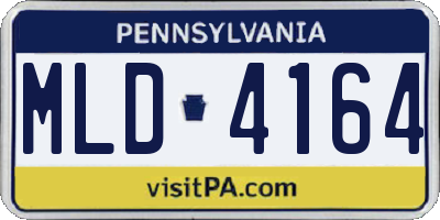 PA license plate MLD4164