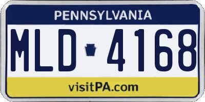 PA license plate MLD4168