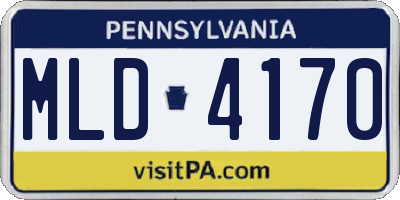PA license plate MLD4170