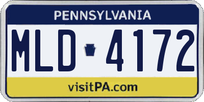 PA license plate MLD4172
