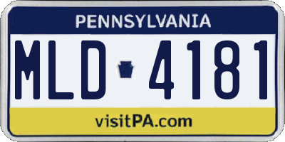 PA license plate MLD4181