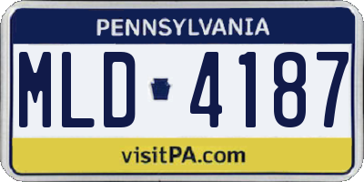 PA license plate MLD4187