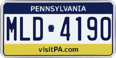 PA license plate MLD4190