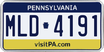 PA license plate MLD4191