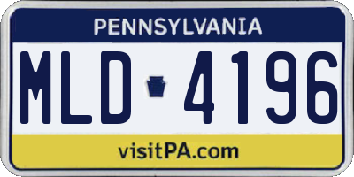 PA license plate MLD4196