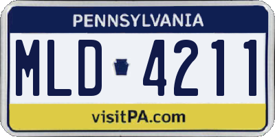 PA license plate MLD4211