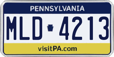 PA license plate MLD4213