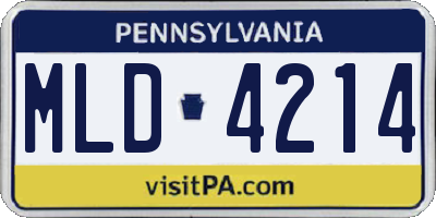 PA license plate MLD4214