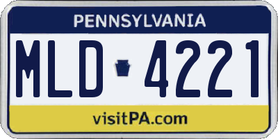 PA license plate MLD4221