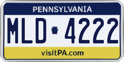 PA license plate MLD4222