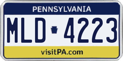 PA license plate MLD4223