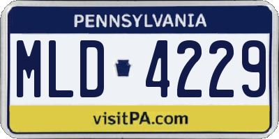 PA license plate MLD4229