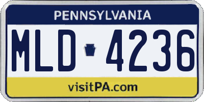 PA license plate MLD4236