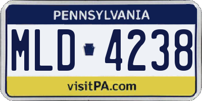 PA license plate MLD4238