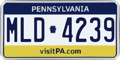 PA license plate MLD4239
