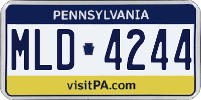 PA license plate MLD4244
