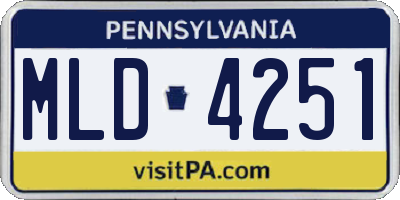 PA license plate MLD4251