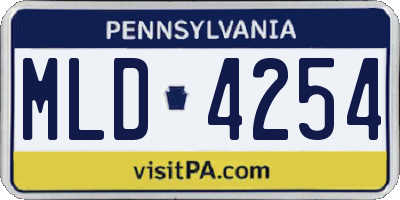 PA license plate MLD4254