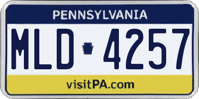PA license plate MLD4257