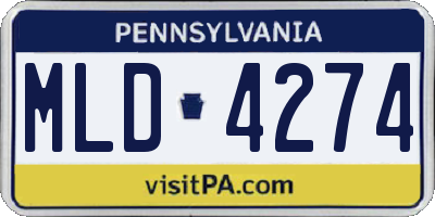 PA license plate MLD4274