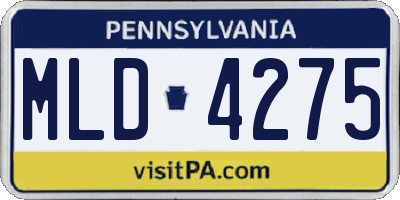 PA license plate MLD4275