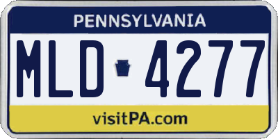 PA license plate MLD4277
