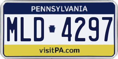 PA license plate MLD4297