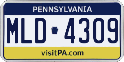 PA license plate MLD4309