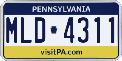 PA license plate MLD4311