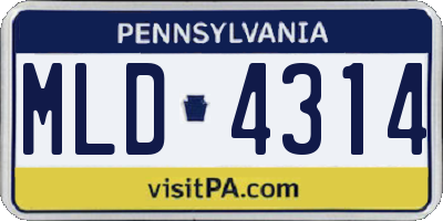 PA license plate MLD4314