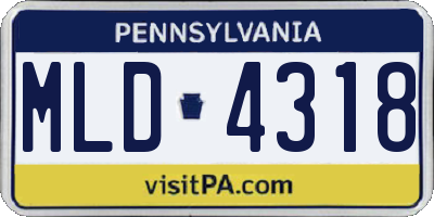 PA license plate MLD4318