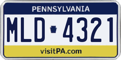 PA license plate MLD4321