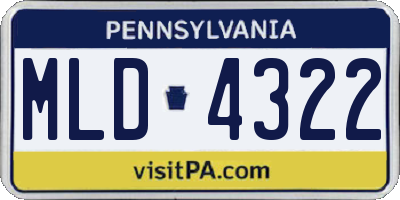 PA license plate MLD4322