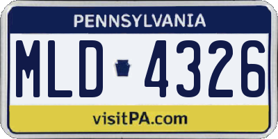 PA license plate MLD4326