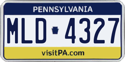 PA license plate MLD4327