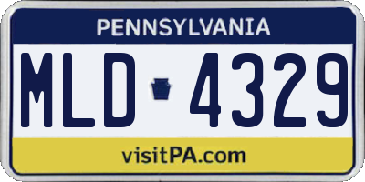 PA license plate MLD4329
