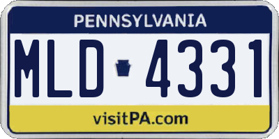 PA license plate MLD4331