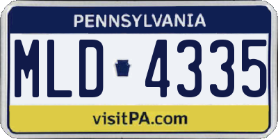 PA license plate MLD4335